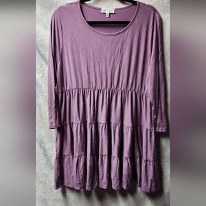 Purple Bubble Tiered  Dress for Night Out